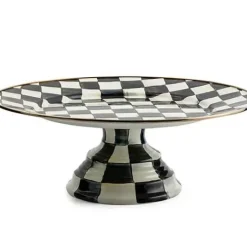 MacKenzie-Childs Courtly Check Large Pedestal Platter< Serveware