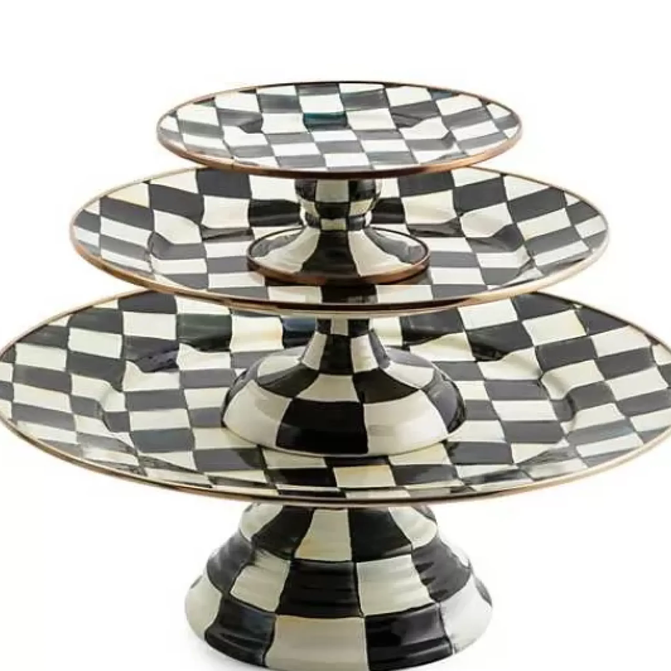 MacKenzie-Childs Courtly Check Large Pedestal Platter< Serveware