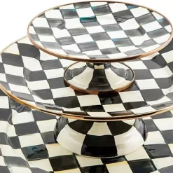 MacKenzie-Childs Courtly Check Large Pedestal Platter< Serveware