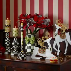 MacKenzie-Childs Courtly Check Large Pillar Candlestick< Candles & Fragrances|Table Accessories