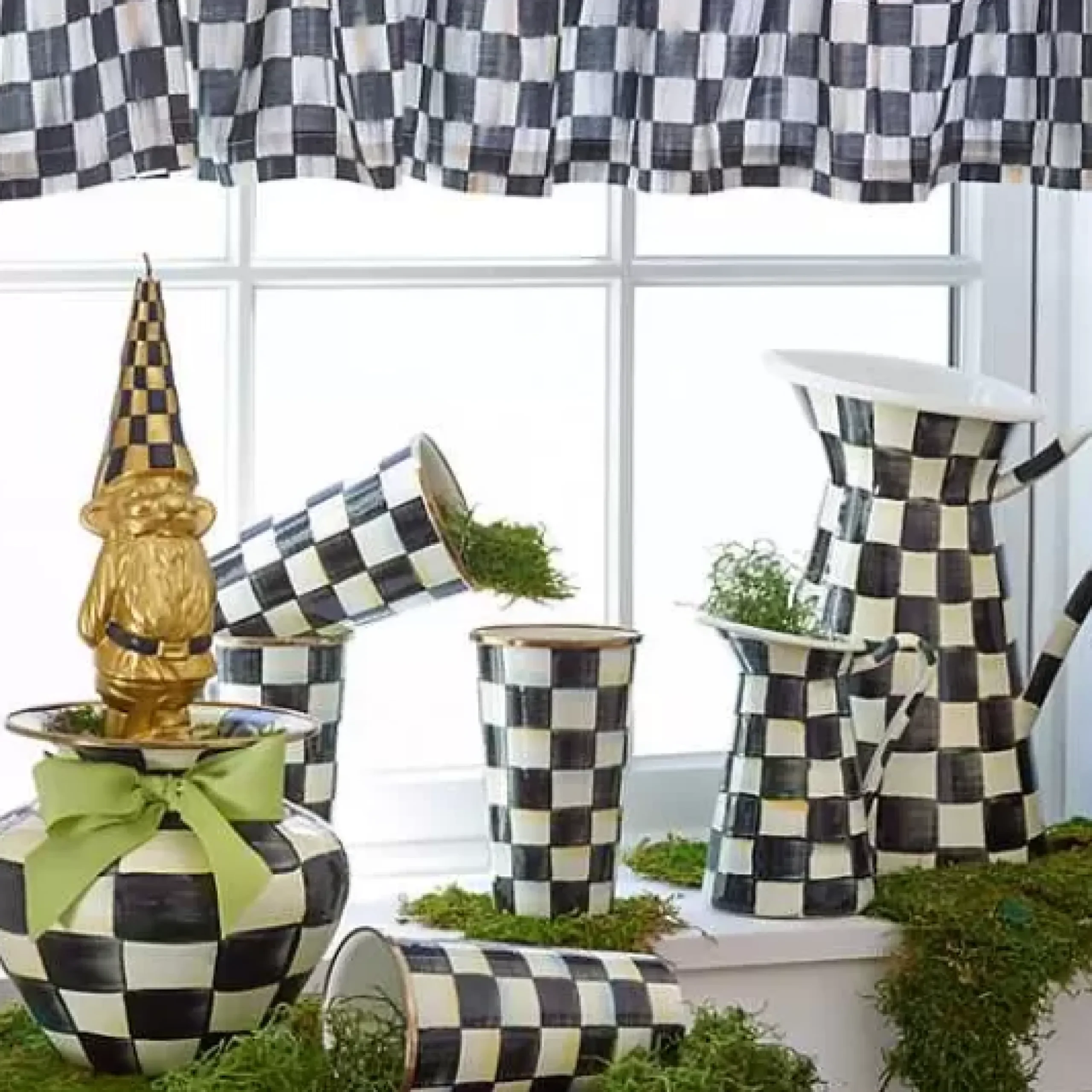 MacKenzie-Childs Courtly Check Large Practical Pitcher< Bar Entertaining|Serveware