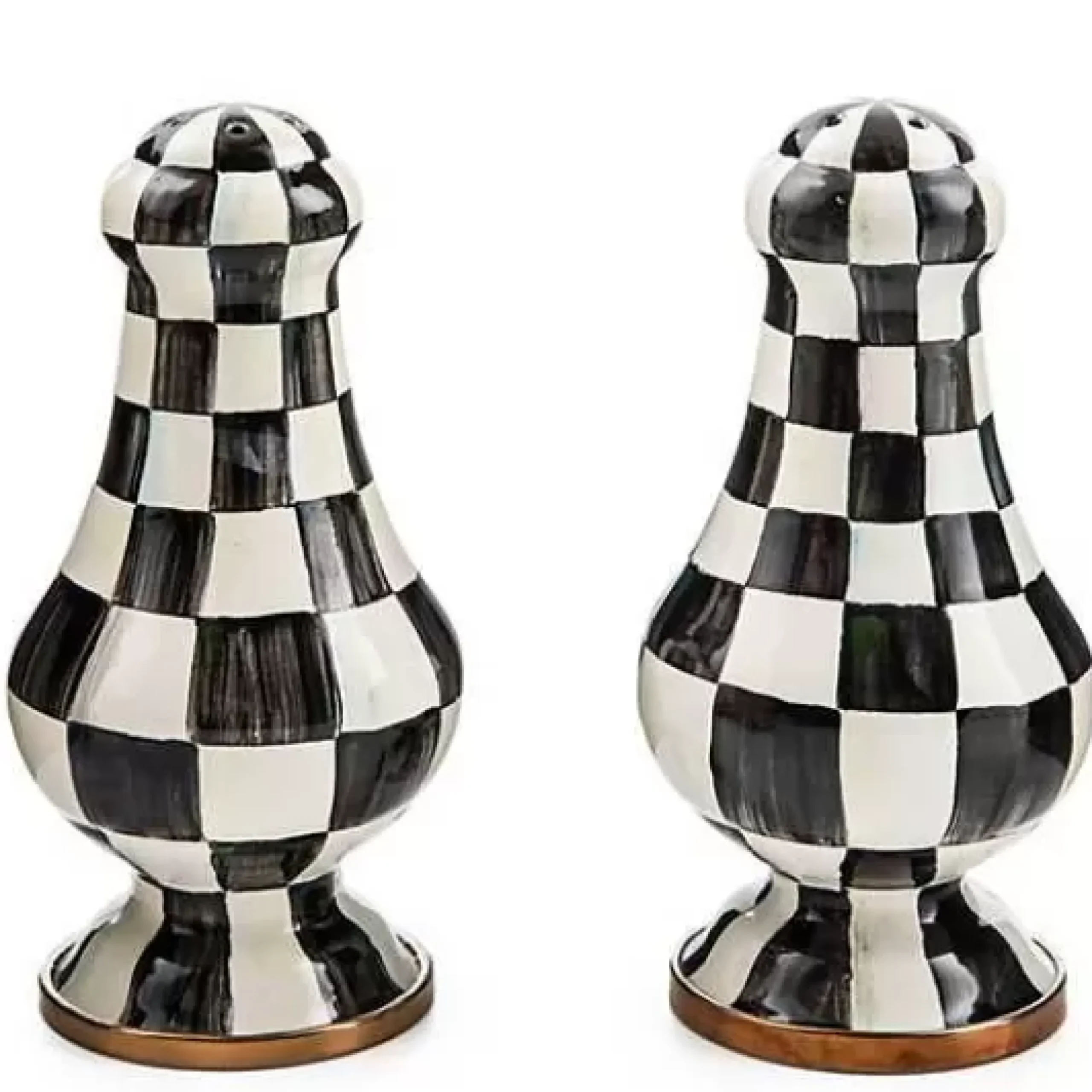MacKenzie-Childs Courtly Check Large Salt Pepper Shakers< Table Accessories|Serveware