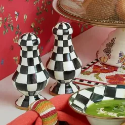 MacKenzie-Childs Courtly Check Large Salt  Pepper Shakers< Table Accessories|Serveware