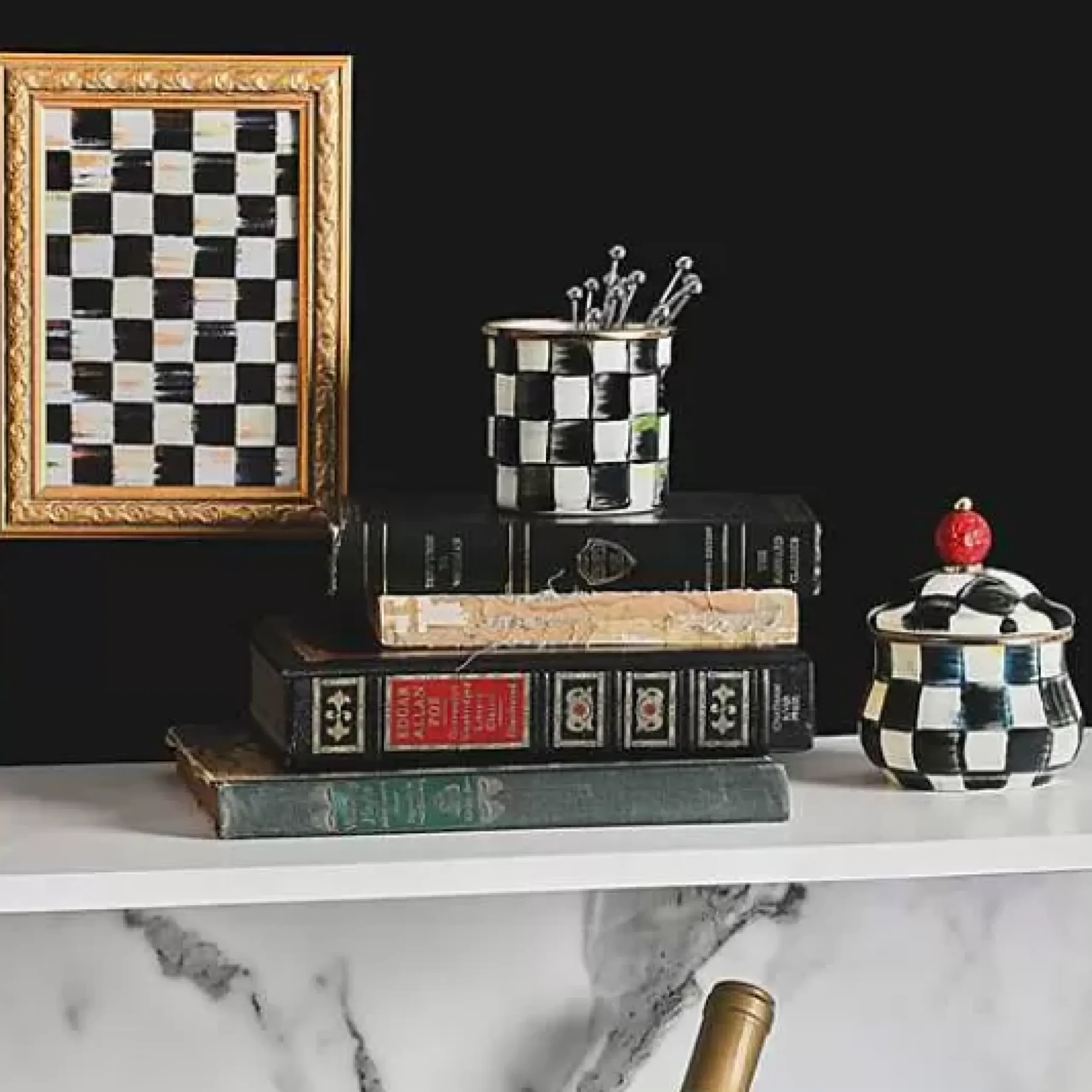 MacKenzie-Childs Courtly Check Lidded Sugar Bowl< The Coffee Shop|Serveware