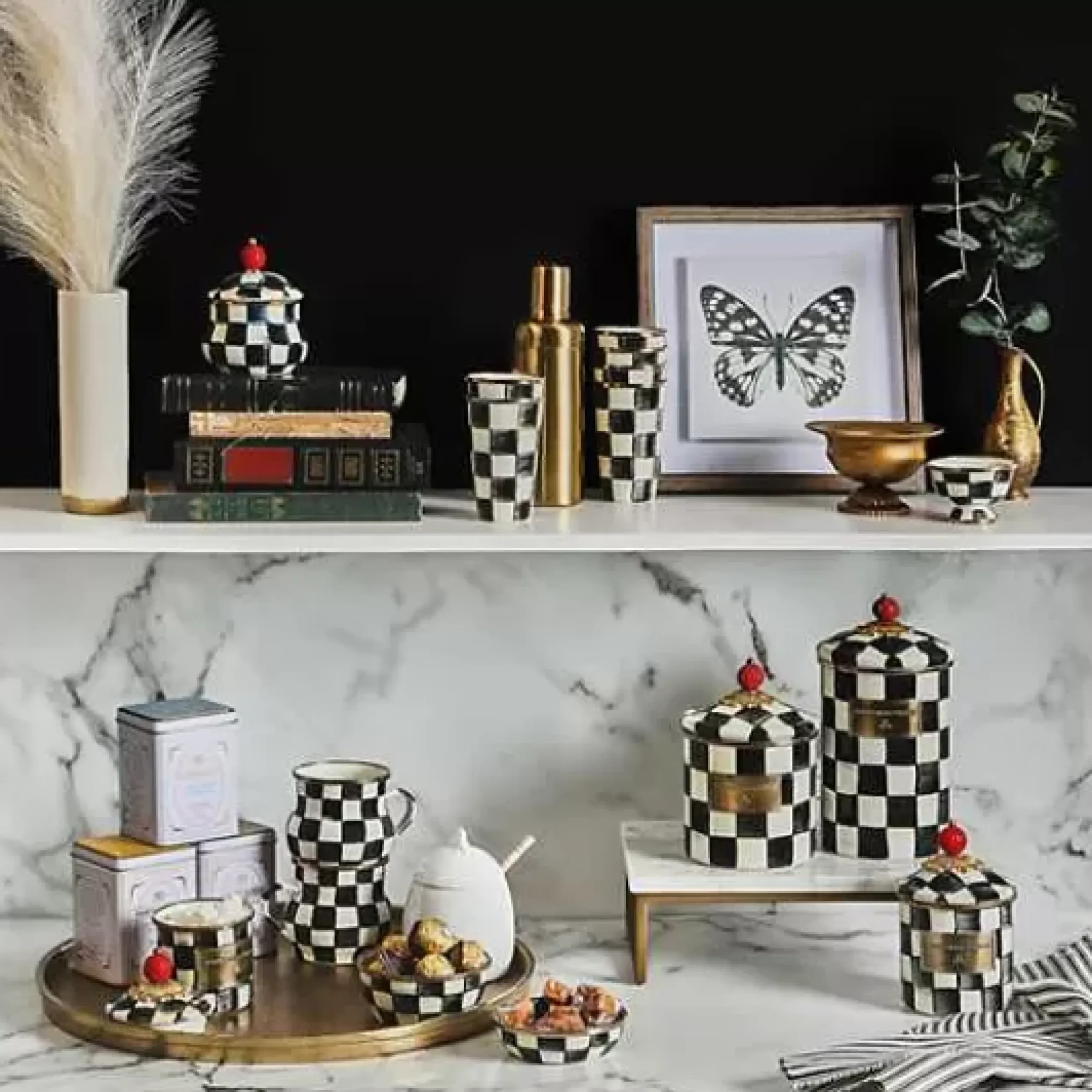 MacKenzie-Childs Courtly Check Lidded Sugar Bowl< The Coffee Shop|Serveware