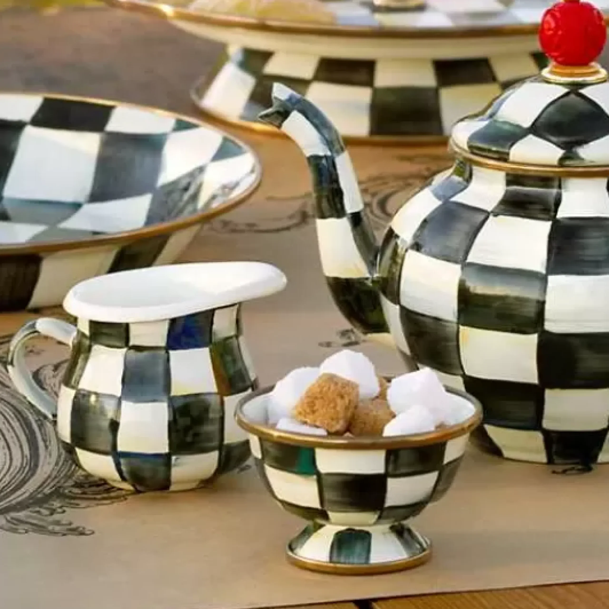 MacKenzie-Childs Courtly Check Little Sugar Bowl< The Coffee Shop|Serveware