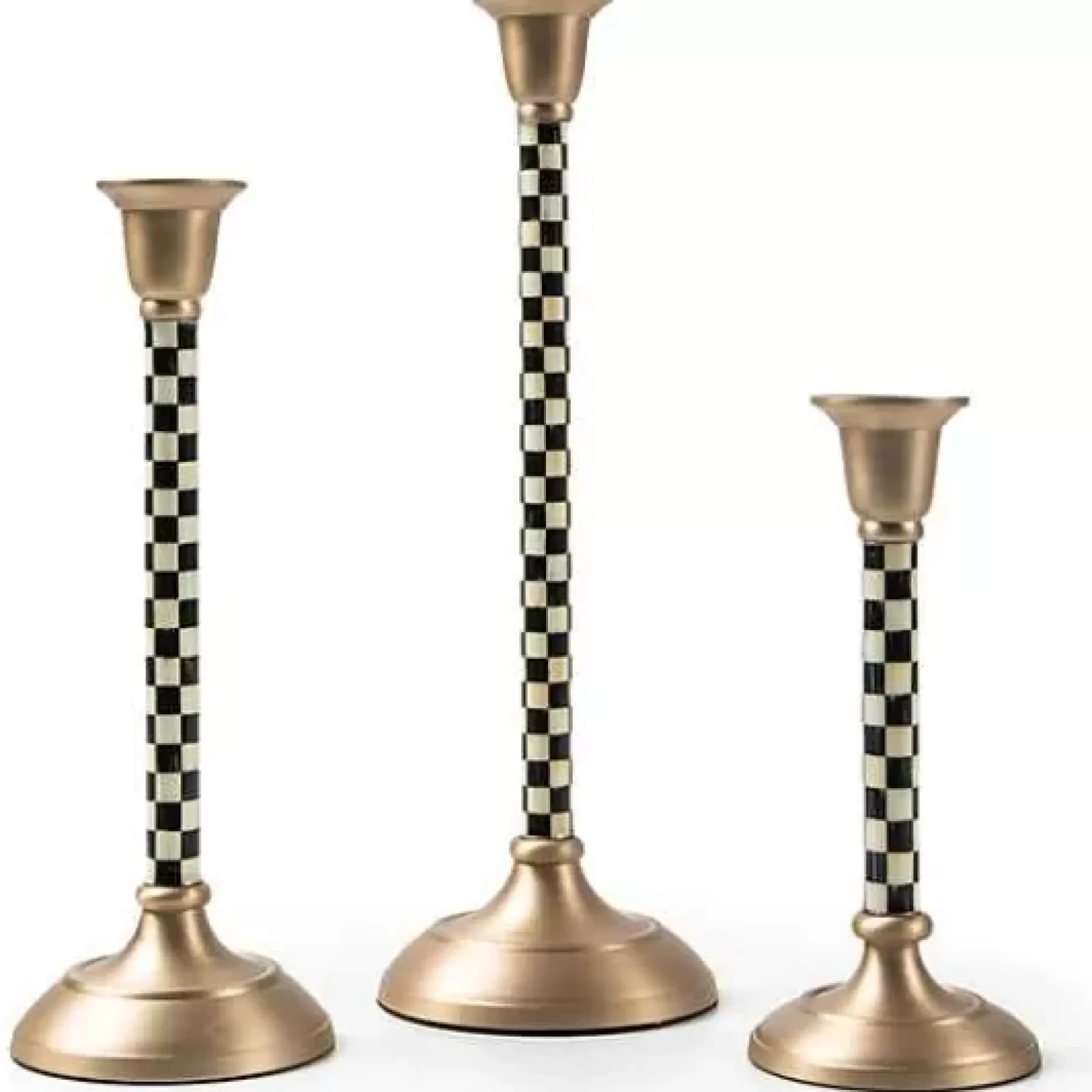 MacKenzie-Childs Courtly Check Medium Candlestick< Candles & Fragrances|Room Accents