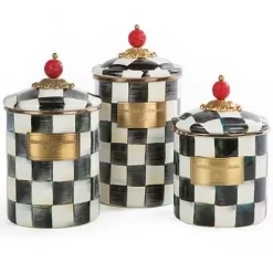 MacKenzie-Childs Courtly Check Medium Canister< Room Accents|Kitchen Storage & Organization
