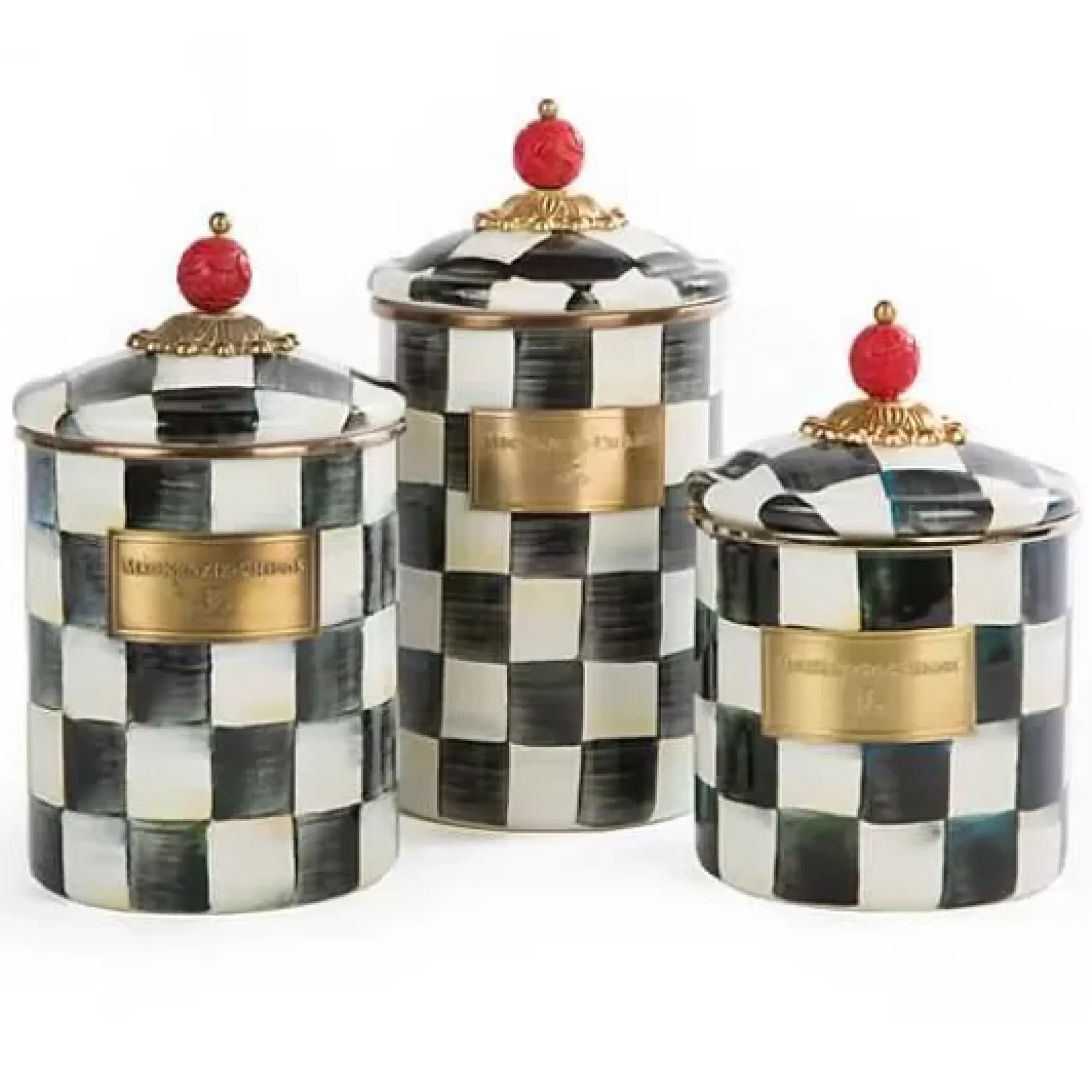 MacKenzie-Childs Courtly Check Medium Canister< Room Accents|Kitchen Storage & Organization