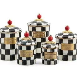 MacKenzie-Childs Courtly Check Medium Canister< Room Accents|Kitchen Storage & Organization