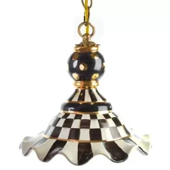 MacKenzie-Childs Courtly Check Medium Ceramic Pendant Lamp< Lighting
