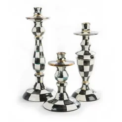 MacKenzie-Childs Courtly Check Medium Enamel Candlestick< Candles & Fragrances|Table Accessories