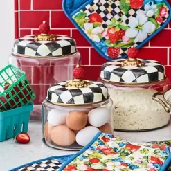 MacKenzie-Childs Courtly Check Medium Kitchen Canister< Room Accents