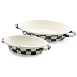 MacKenzie-Childs Courtly Check Medium Oval Gratin Dish< Fall Entertaining|Cookware & Bakeware
