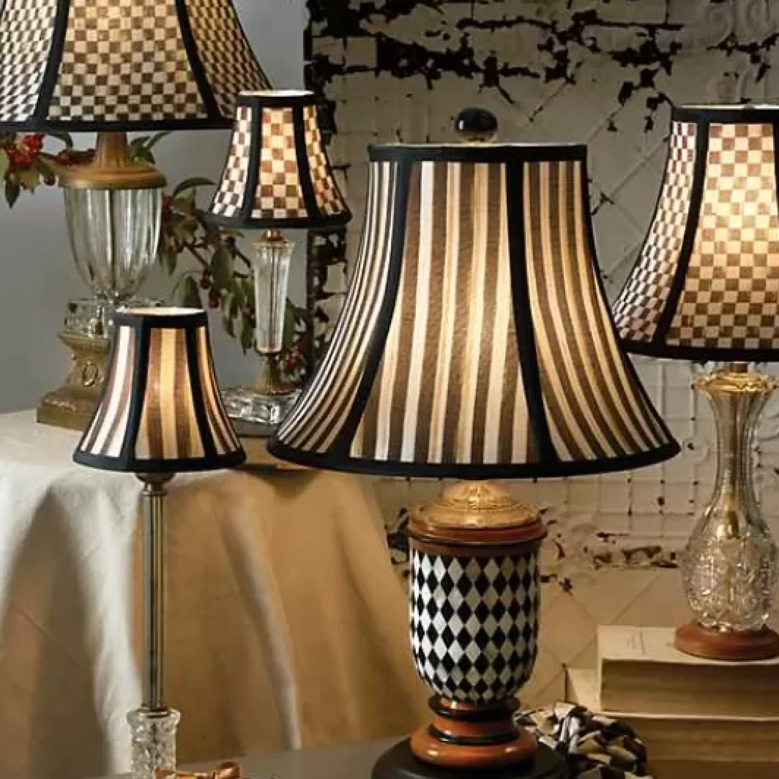MacKenzie-Childs Courtly Check Medium Shade< Room Accents|Lighting