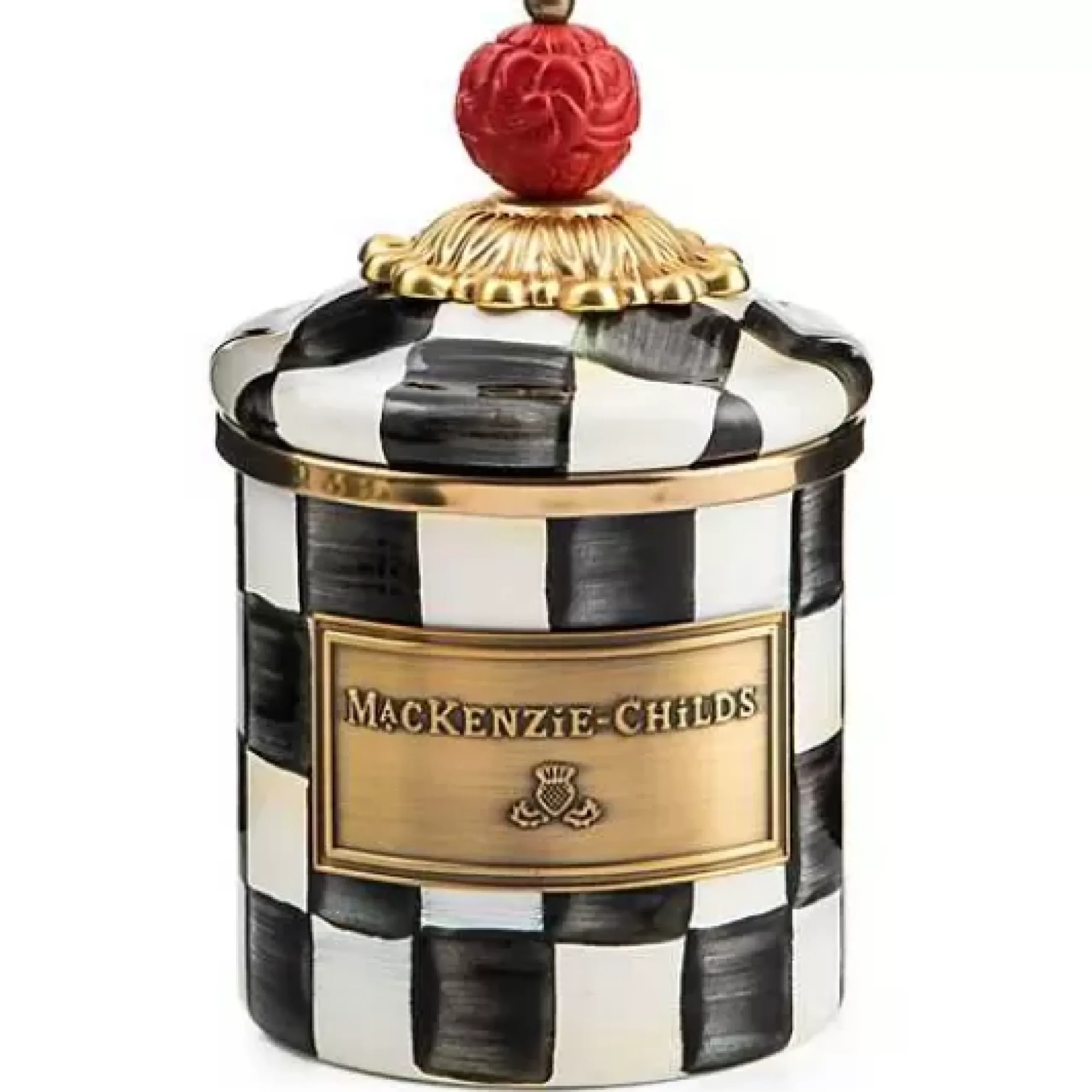 MacKenzie-Childs Courtly Check Mini Canister< Room Accents|Kitchen Storage & Organization