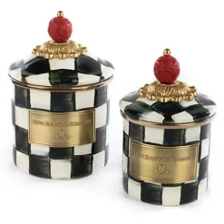 MacKenzie-Childs Courtly Check Mini Canister< Room Accents|Kitchen Storage & Organization