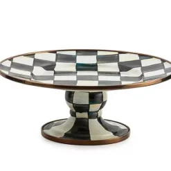 MacKenzie-Childs Courtly Check Mini Pedestal Platter< Serveware