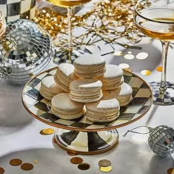 MacKenzie-Childs Courtly Check Mini Pedestal Platter< Serveware