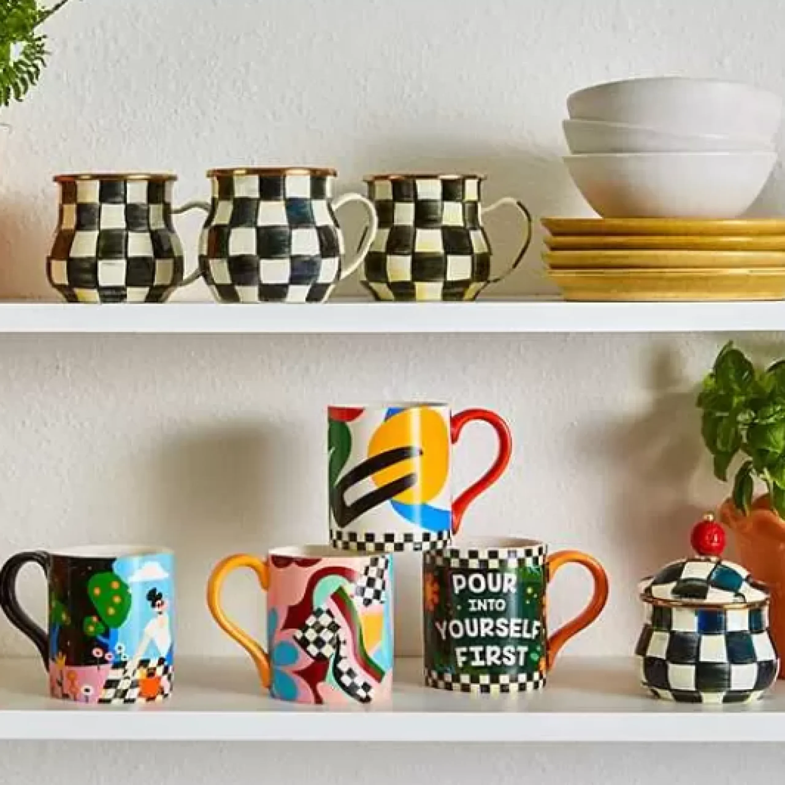 MacKenzie-Childs Courtly Check Mug< The Coffee Shop|Fall Entertaining
