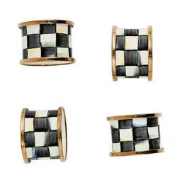 MacKenzie-Childs Courtly Check Napkin Rings, Set of 4< Table Accessories|Kitchen & Table Linens