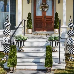 MacKenzie-Childs Courtly Check Pedestal Urn< Spring|Outdoor