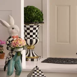 MacKenzie-Childs Courtly Check Pedestal Urn< Spring|Outdoor