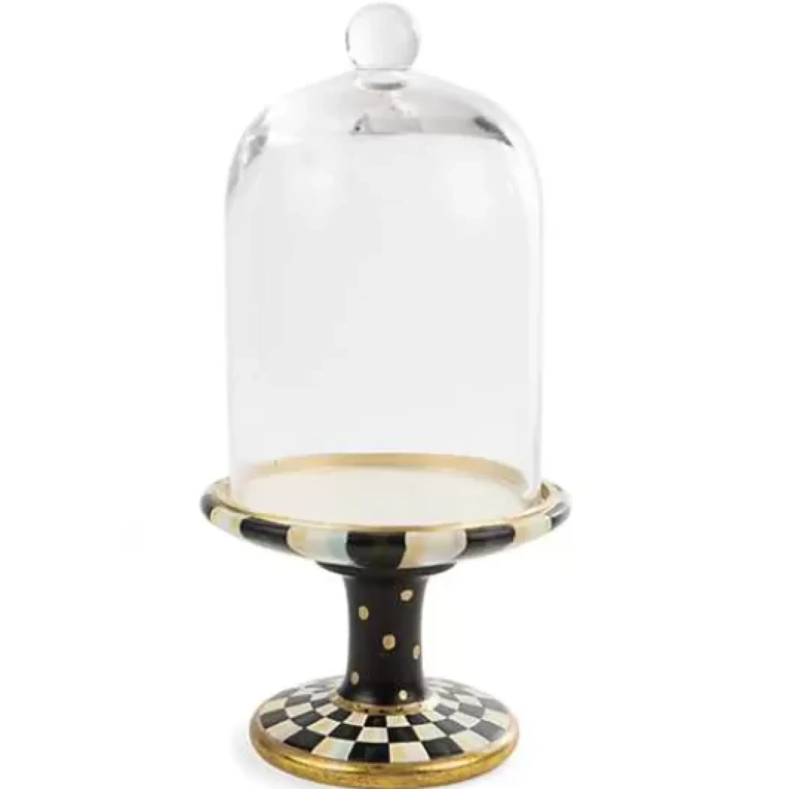 MacKenzie-Childs Courtly Check Pedestal with Cloche< Room Accents