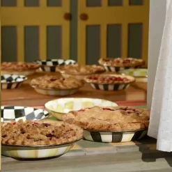 MacKenzie-Childs Courtly Check Pie Plate< Fall Entertaining|Cookware & Bakeware