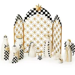 MacKenzie-Childs Courtly Check 10-Piece Mini Nativity Set< Holiday|Decor Sets