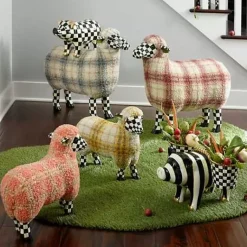 MacKenzie-Childs Courtly Check Pig Figurine< Spring|Room Accents