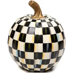 MacKenzie-Childs Courtly Check Pumpkin - Small< Pumpkins|The Halloween Shop