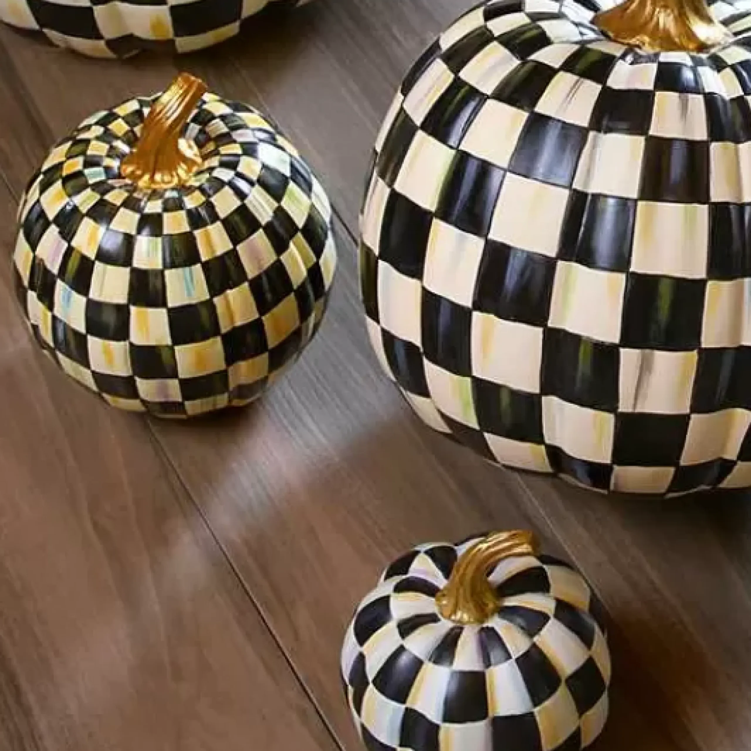 MacKenzie-Childs Courtly Check Pumpkin - Small< Pumpkins|The Halloween Shop