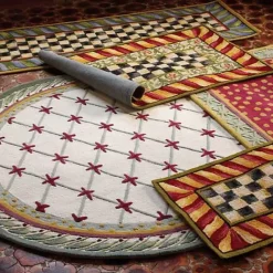 MacKenzie-Childs Courtly Check Purple Green 2'6 x 8' Runner< Rugs