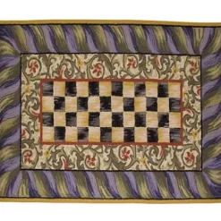 MacKenzie-Childs Courtly Check Purple Green 3' x 5' Rug< Rugs