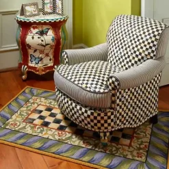 MacKenzie-Childs Courtly Check Purple  Green 3' x 5' Rug< Rugs