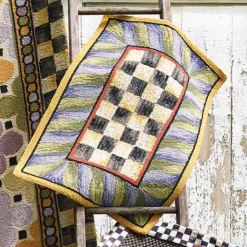 MacKenzie-Childs Courtly Check Purple Green 2' x 3' Rug< Rugs