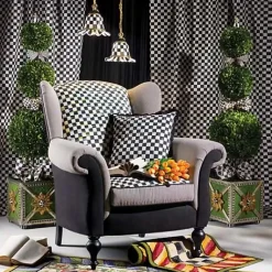 MacKenzie-Childs Courtly Check Purple Green 2' x 3' Rug< Rugs
