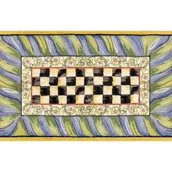 MacKenzie-Childs Courtly Check Purple Green 3' x 5' Washable Rug< Rugs