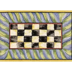 MacKenzie-Childs Courtly Check Purple Green 2' x 3' Washable Rug< Rugs