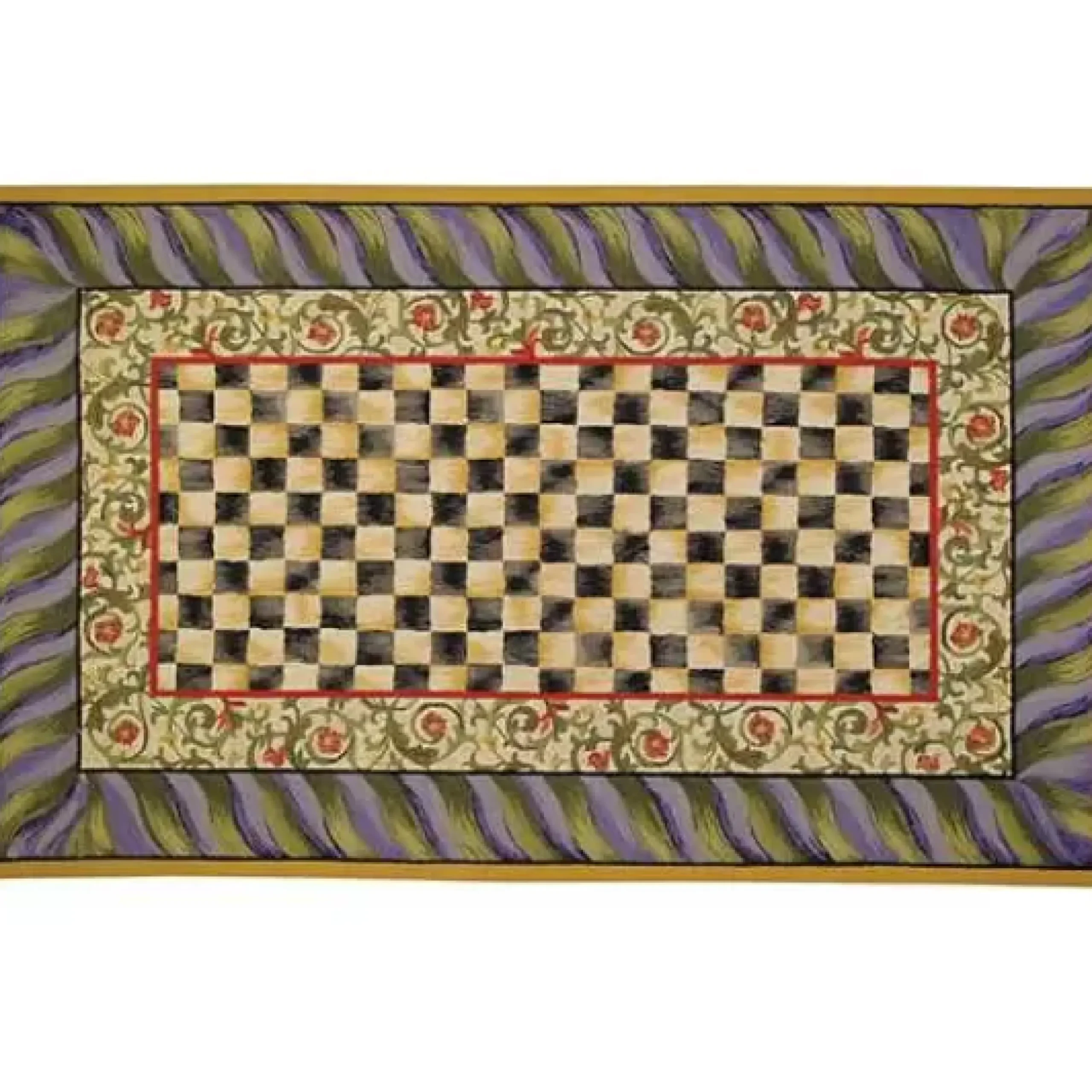MacKenzie-Childs Courtly Check Purple Green 9' x 12' Rug< Rugs