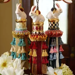 MacKenzie-Childs Courtly Check Rabbit Tassel< Easter|Spring