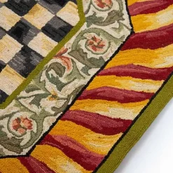 MacKenzie-Childs Courtly Check Red  Gold 6' Octagon Rug< Rugs