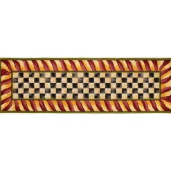 MacKenzie-Childs Courtly Check Red Gold 2'6 x 8' Runner< Rugs