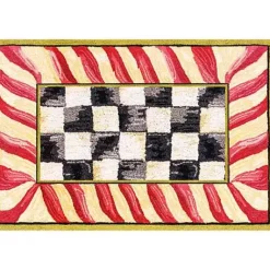 MacKenzie-Childs Courtly Check Red Gold 2' x 3' Washable Rug< Rugs