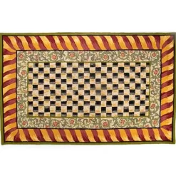 MacKenzie-Childs Courtly Check Red Gold 5' x 8' Rug< Rugs