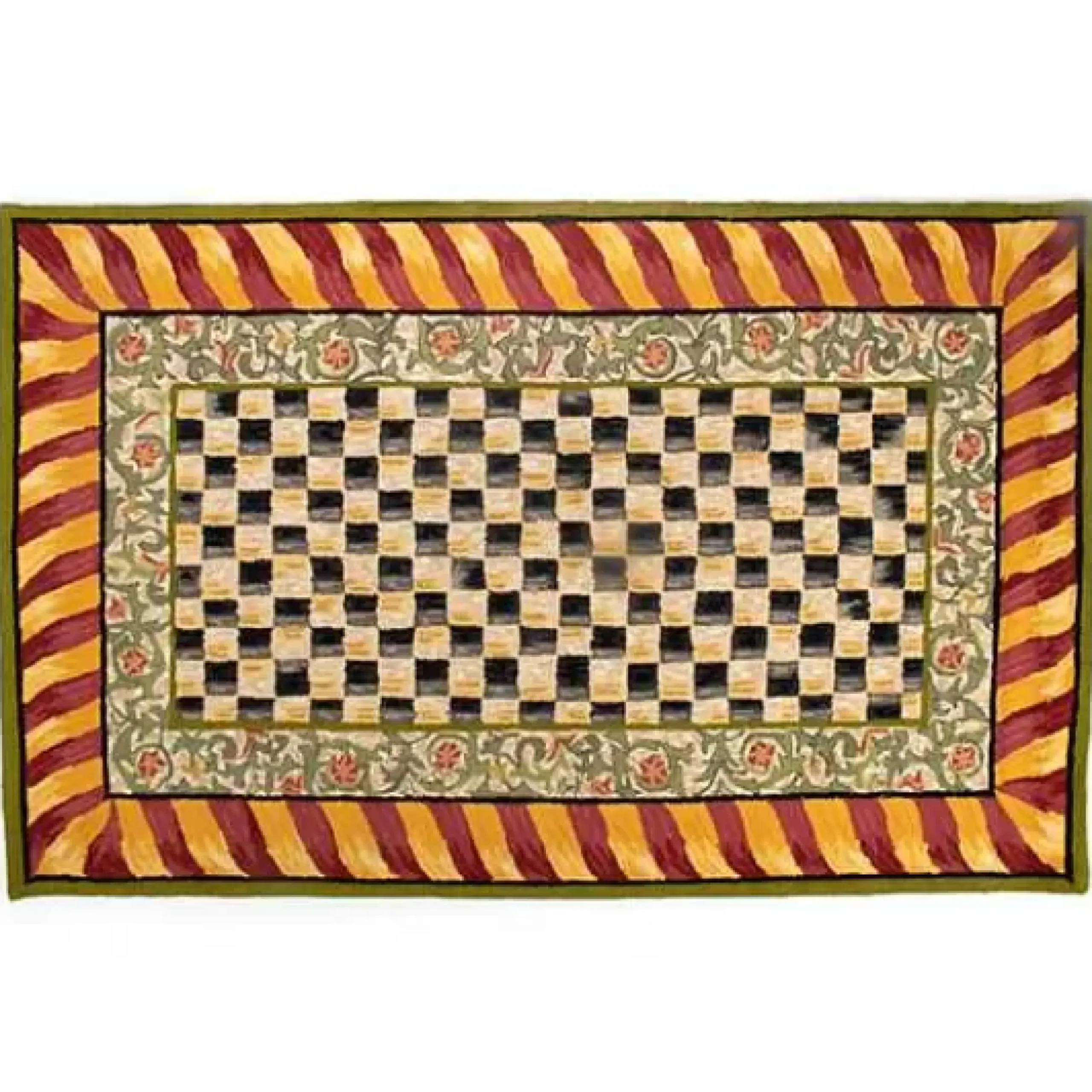 MacKenzie-Childs Courtly Check Red Gold 5' x 8' Rug< Rugs
