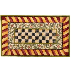 MacKenzie-Childs Courtly Check Red Gold 3' x 5' Rug< Rugs