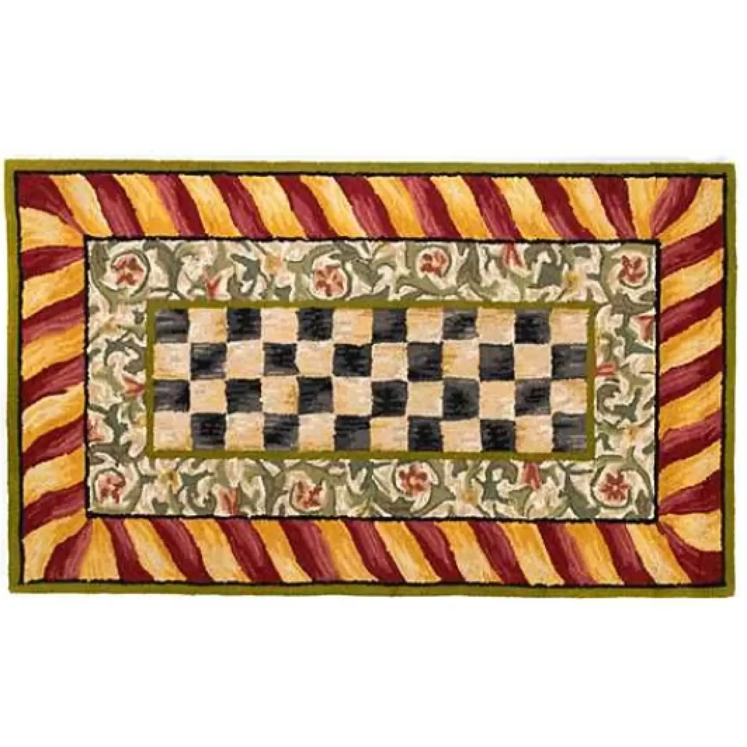 MacKenzie-Childs Courtly Check Red Gold 3' x 5' Rug< Rugs