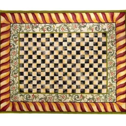 MacKenzie-Childs Courtly Check Red  Gold 8' x 10' Rug< Rugs